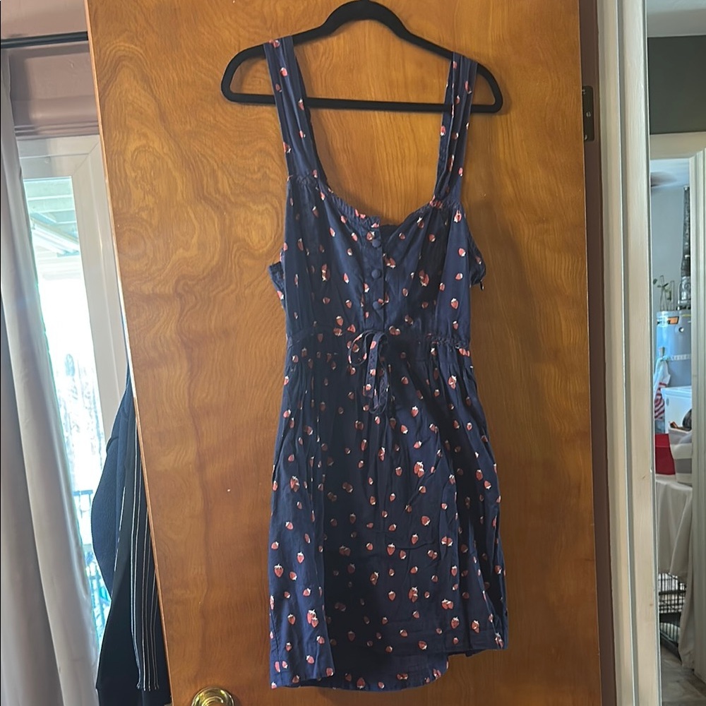 Cooperative Dark Blue Dress with Red strawberry 🍓 polka dots